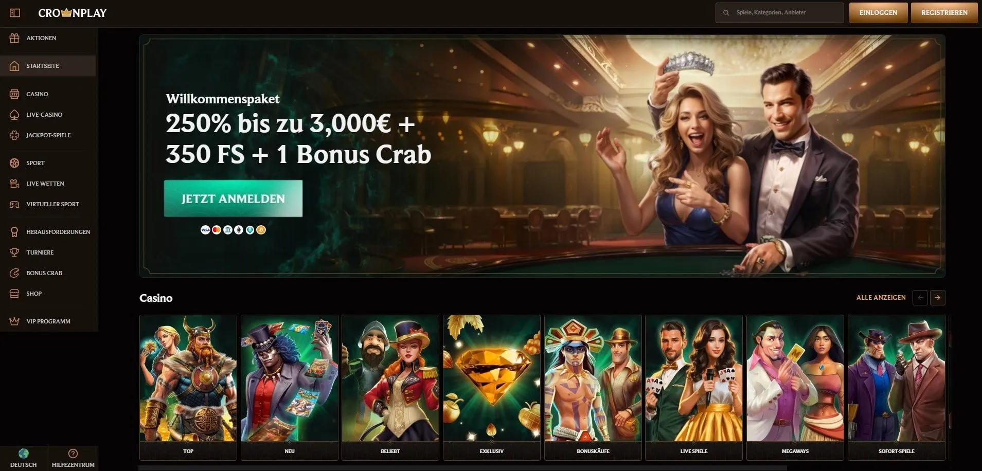 CrownPlay Startseite CrownPlay Casino Startseite